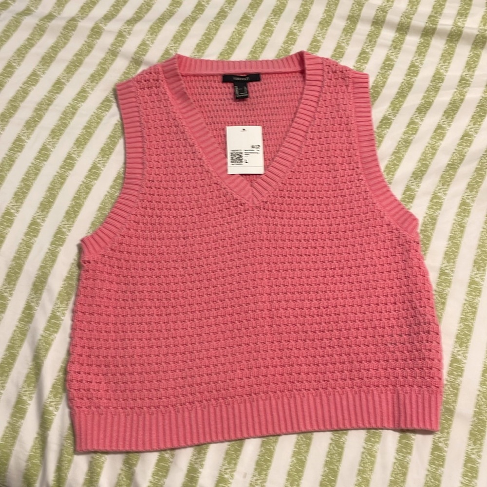 Peony pink F21 sweater vest NWT